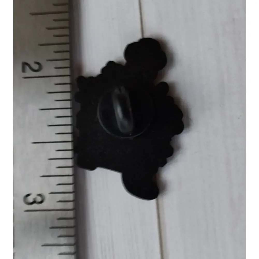 Cute Black Cat & Flower Pot Pin Kitty Lapel Hat Funny Brooch
